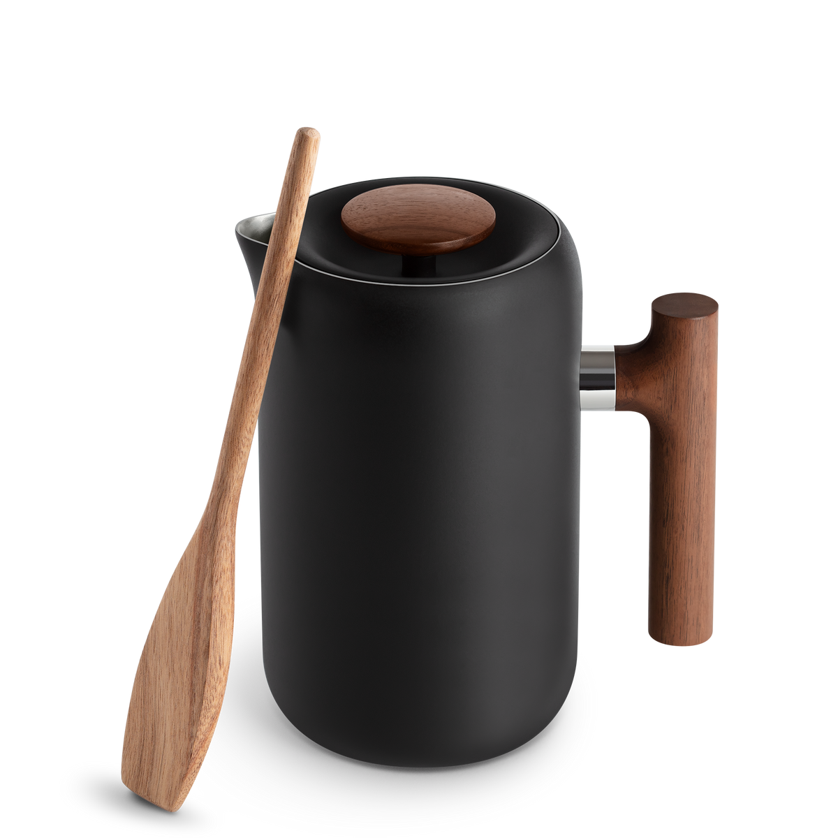 Clara French Press-Matte Black + Walnut-Fellow